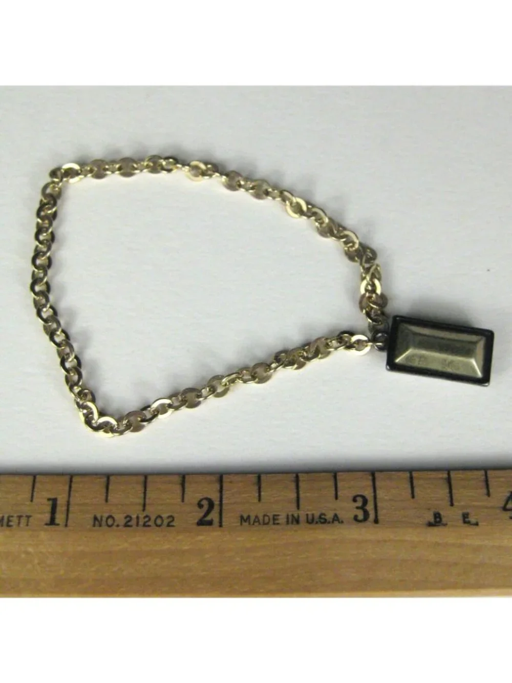 TK Charm Bracelet 9 In Metal Goldtone Chain Jewelry Modern Jewelry NO CLASP